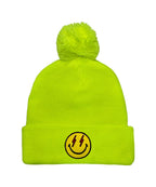 Retro BOLT SMILEY POM POM RIB BEANIE