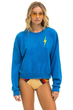 Retro BOLT STITCH RELAXED CREW SWEATSHIRT - OCEAN NEON YELLOW
