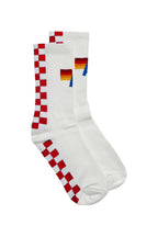 Retro CHECKERED SOCK - WHITE RED