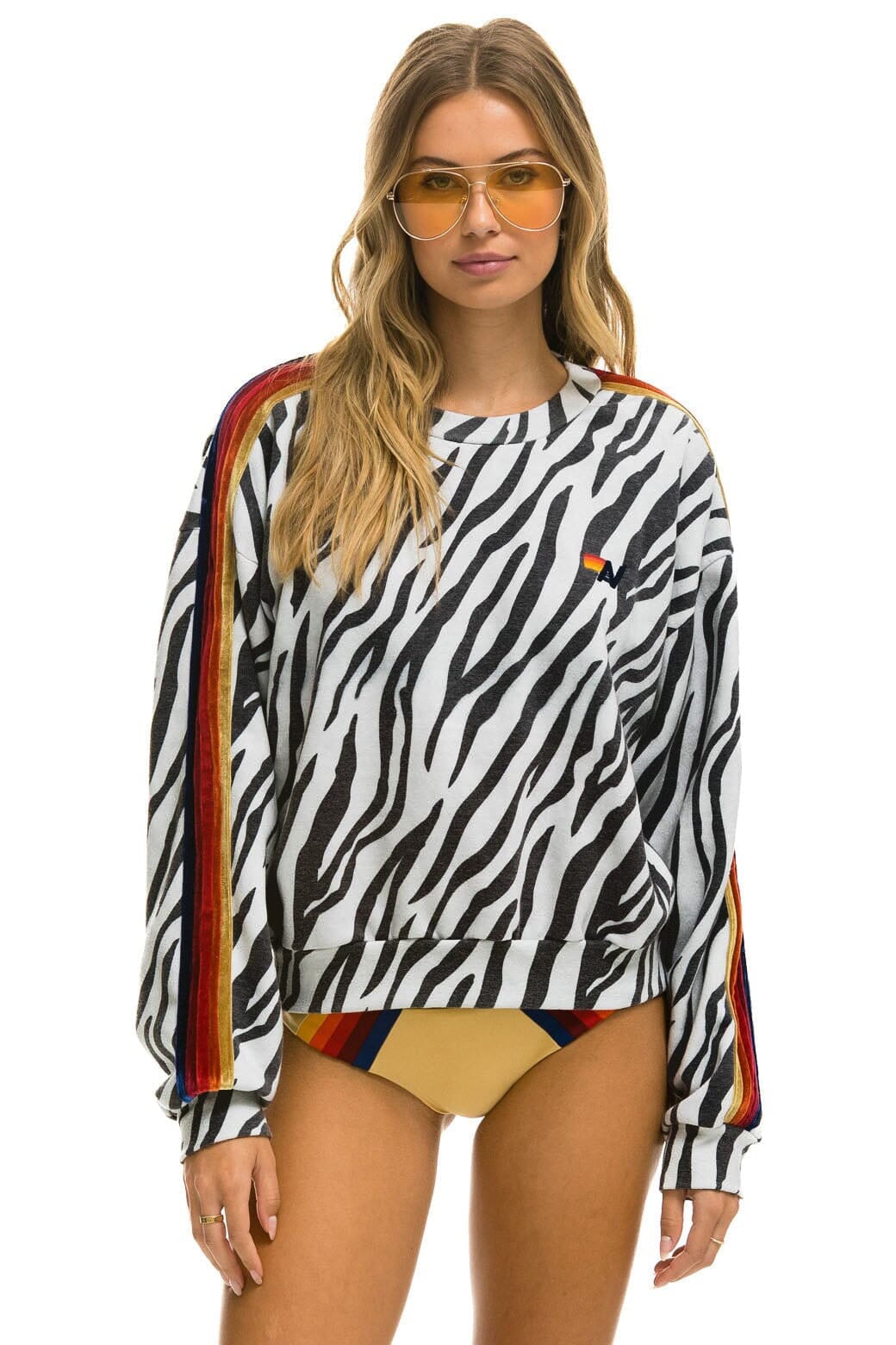Retro CLASSIC RELAXED FIT CREW SWEATSHIRT - ZEBRA
