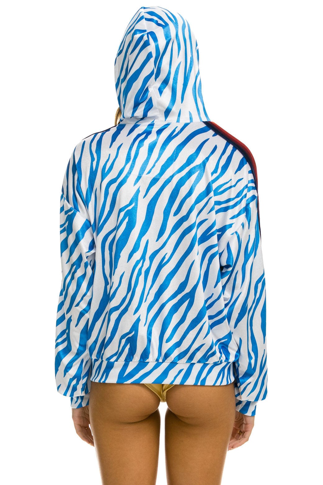 Retro CLASSIC VELVET RELAXED PULLOVER HOODIE - BLUE TIGER