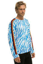 Retro CLASSIC VELVET RELAXED SWEATSHIRT - BLUE TIGER