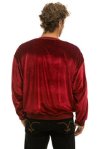 Retro CLASSIC VELVET RELAXED SWEATSHIRT - RED