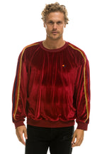 Retro CLASSIC VELVET RELAXED SWEATSHIRT - RED