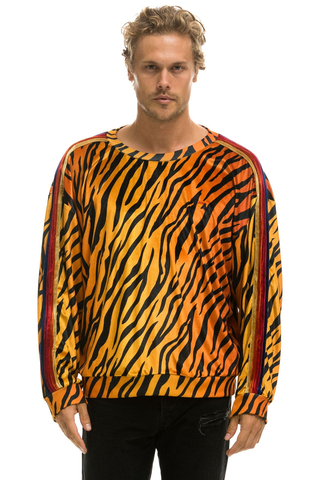 Retro CLASSIC VELVET RELAXED SWEATSHIRT - TIGER