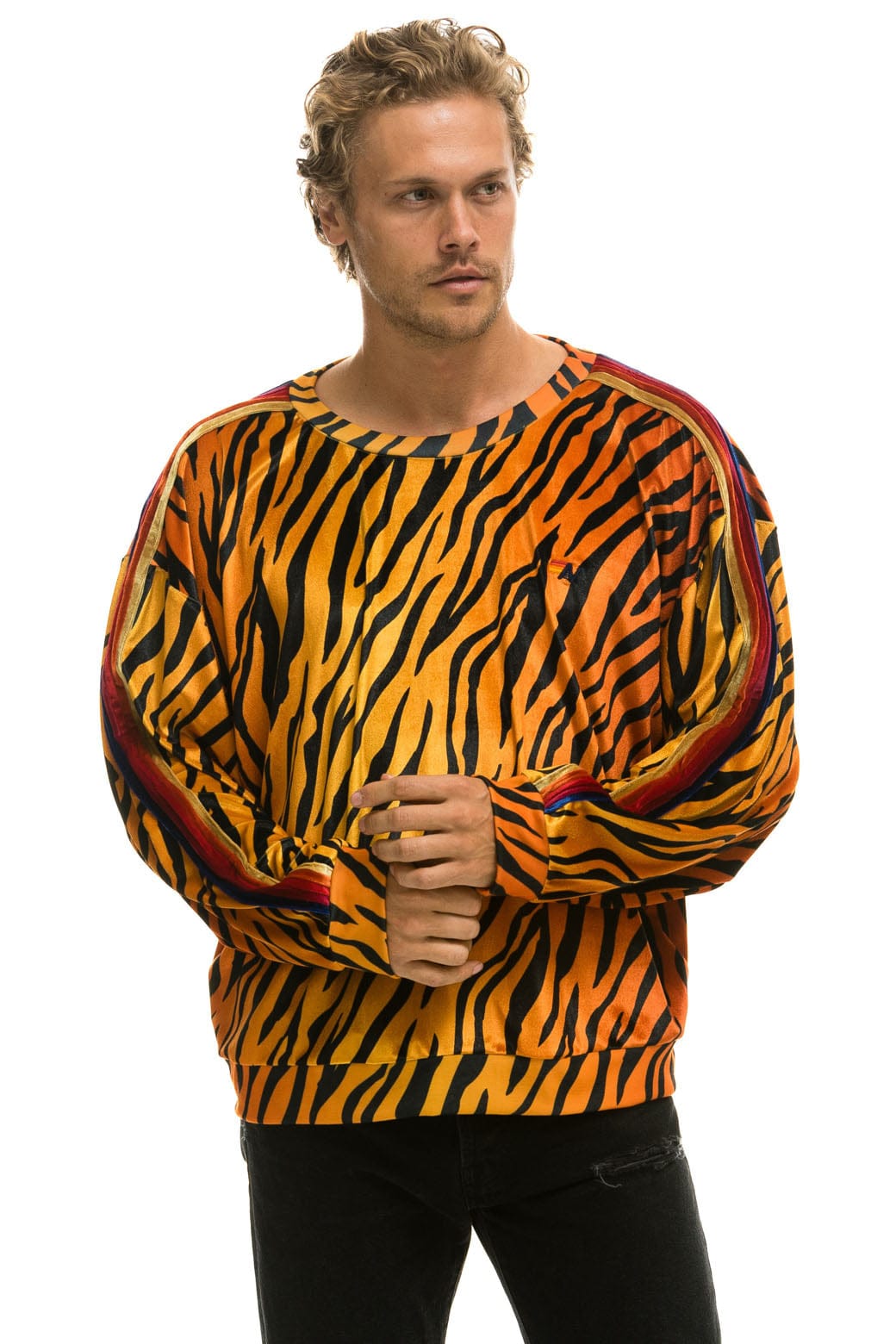 Retro CLASSIC VELVET RELAXED SWEATSHIRT - TIGER