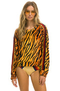 Retro CLASSIC VELVET RELAXED SWEATSHIRT - TIGER