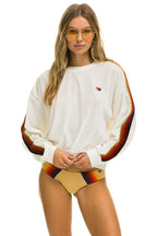 Retro CLASSIC VELVET RELAXED SWEATSHIRT - WHITE