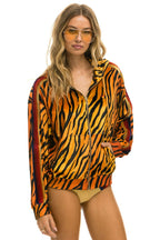 Retro CLASSIC VELVET RELAXED ZIP HOODIE - TIGER
