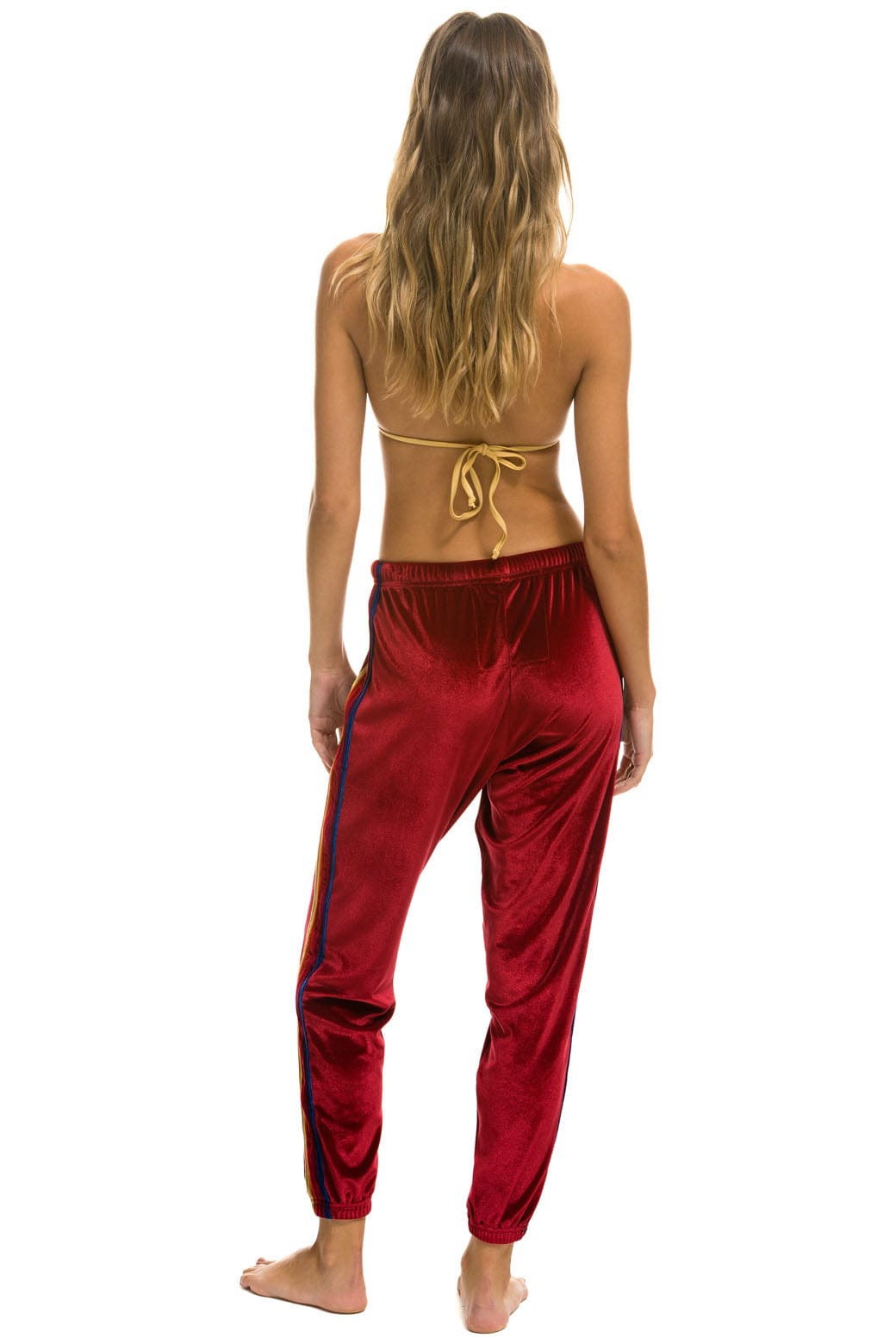 Retro CLASSIC VELVET SWEATPANTS - RED