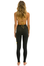 Retro FULL LENGTH HI-RISE BOLT LEGGINGS - CHARCOAL GOLD