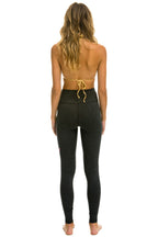 Retro FULL LENGTH HI-RISE BOLT LEGGINGS - CHARCOAL NEON PINK