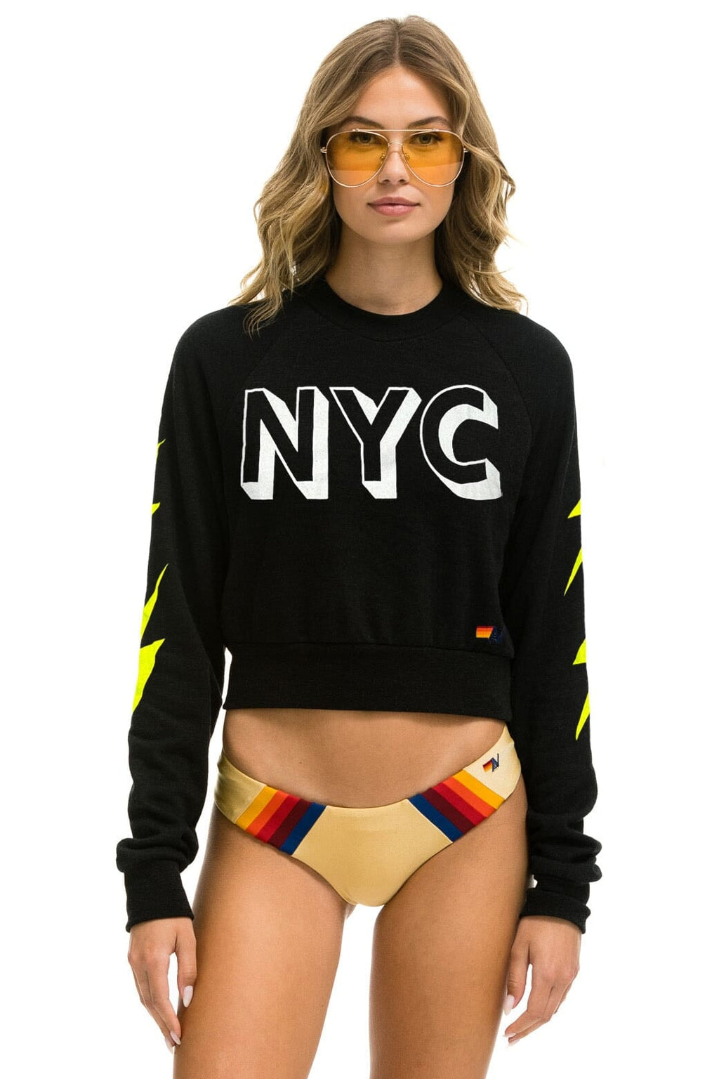 Retro GOV BALL 2024 CROPPED CREW SWEATSHIRT - BLACK