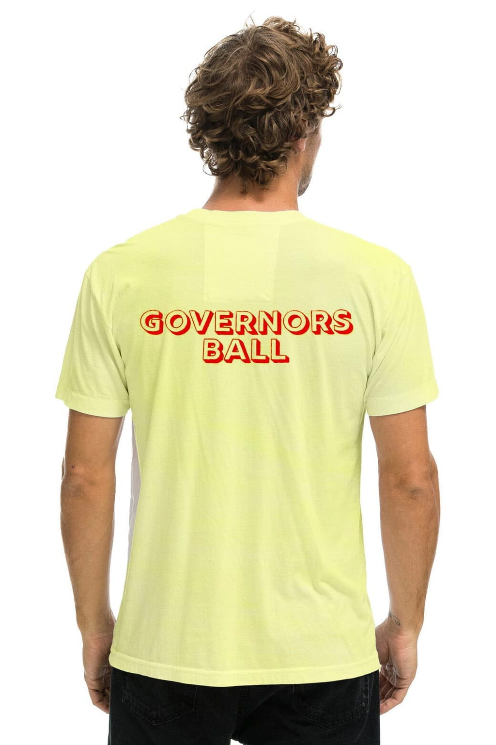 Retro GOV BALL 2024 UNISEX CREW TEE - NEON YELLOW