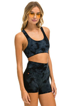 Retro HAND DYED SPORTS BRA - TIE DYE CRYSTAL SMOKE
