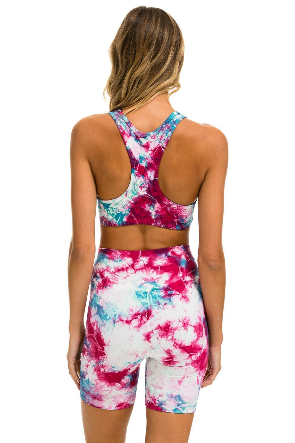 Retro HAND DYED SPORTS BRA - TIE DYE TURQUOISE