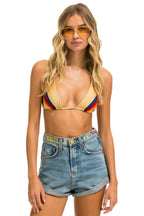 Retro HI RISE ROCKER LIVE FREE BOLT JEAN SHORTS - VINTAGE