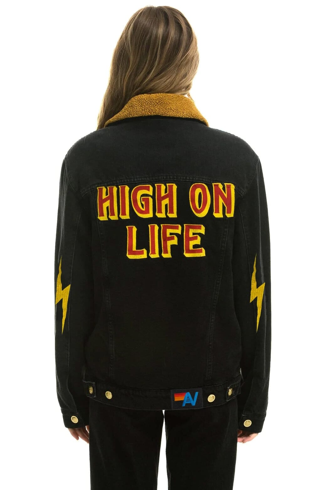 Retro HIGH ON LIFE RANCH SHERPA DENIM JACKET - VINTAGE BLACK