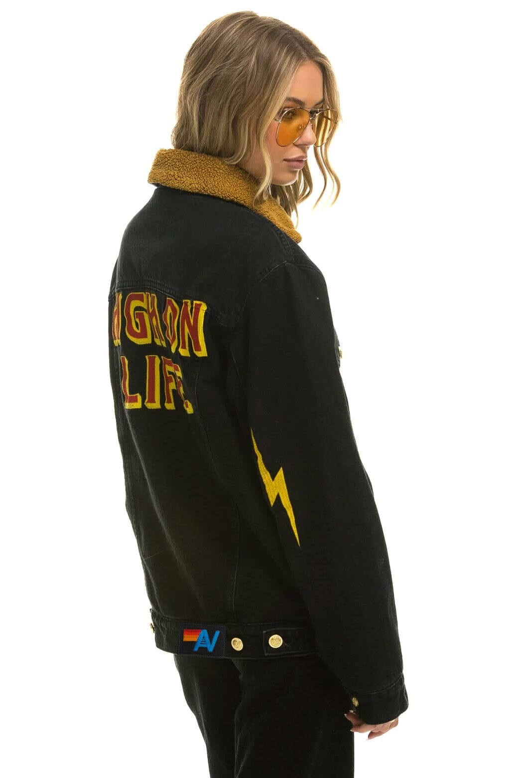 Retro HIGH ON LIFE RANCH SHERPA DENIM JACKET - VINTAGE BLACK