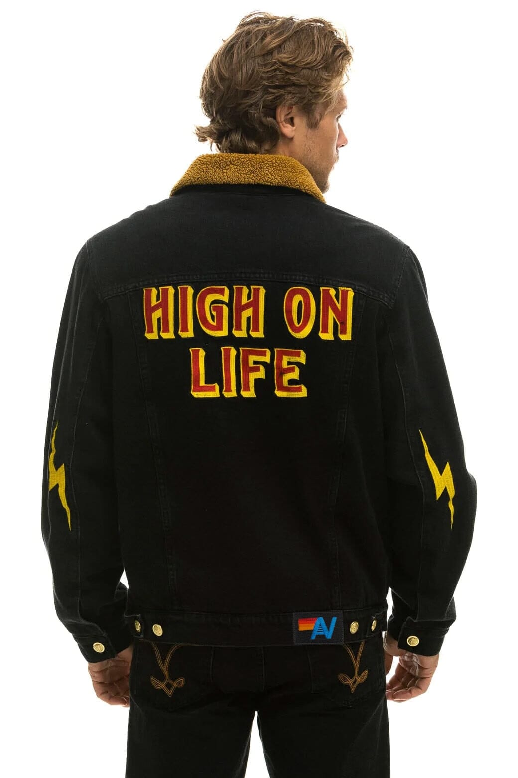 Retro HIGH ON LIFE RANCH SHERPA DENIM JACKET - VINTAGE BLACK