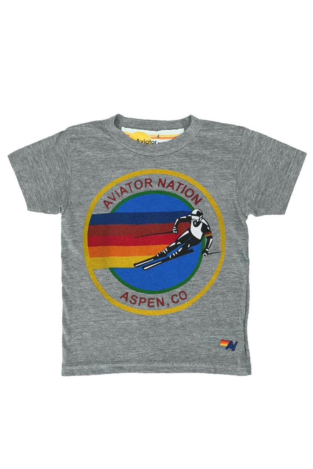 Retro KIDS AVIATOR NATION ASPEN TEE - HEATHER GREY