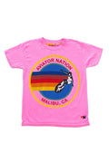 Retro KIDS AVIATOR NATION MALIBU TEE - NEON PINK
