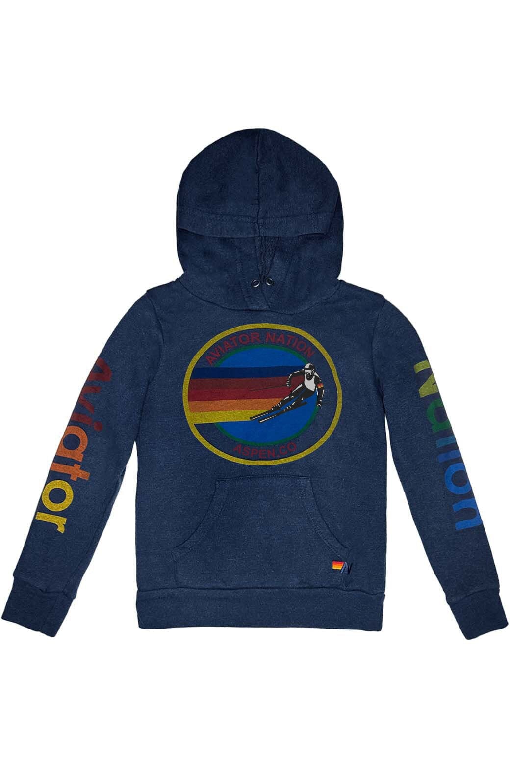 Retro KIDS AVIATOR NATION ASPEN PULLOVER HOODIE - NAVY