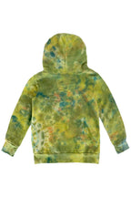 Retro KIDS HAND DYED ZIP HOODIE - TIE DYE GREEN YELLOW