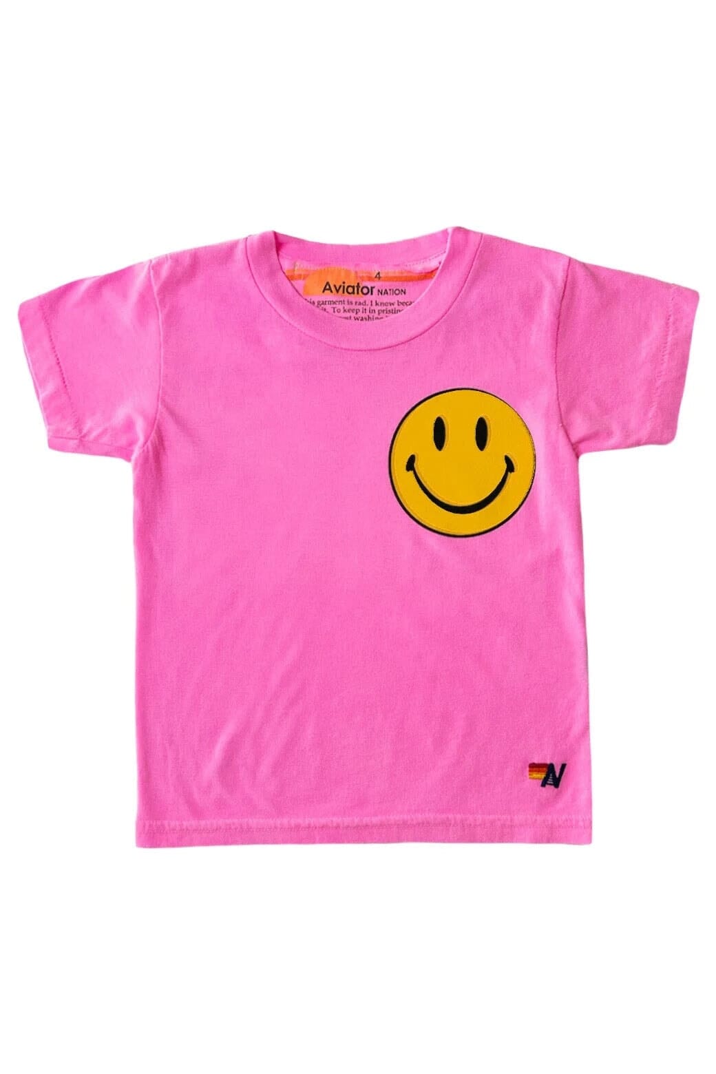 Retro KIDS SMILEY 2 TEE - NEON PINK