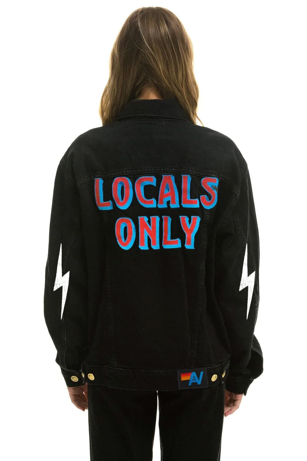 Retro LOCALS ONLY OVERSIZED CONCERT DENIM JACKET - VINTAGE BLACK