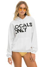 Retro LOCALS ONLY RELAXED PULLOVER HOODIE - WHITE
