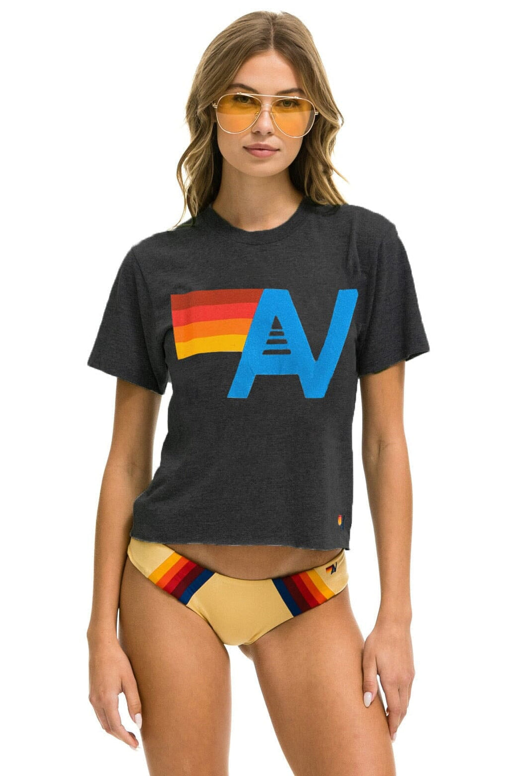 Retro LOGO BOYFRIEND TEE - CHARCOAL