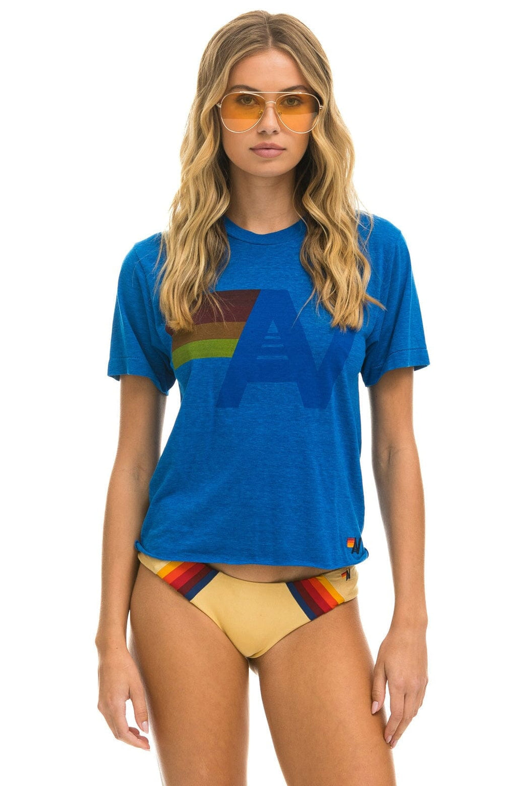 Retro LOGO BOYFRIEND TEE - OCEAN