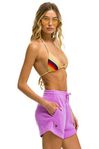 Retro LOGO EMBROIDERY LIGHT WEIGHT LOUNGER SHORT - NEON PURPLE