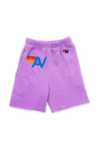 Retro LOGO KIDS SWEATSHORTS - NEON PURPLE