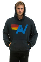 Retro LOGO PULLOVER RELAXED HOODIE - CHARCOAL