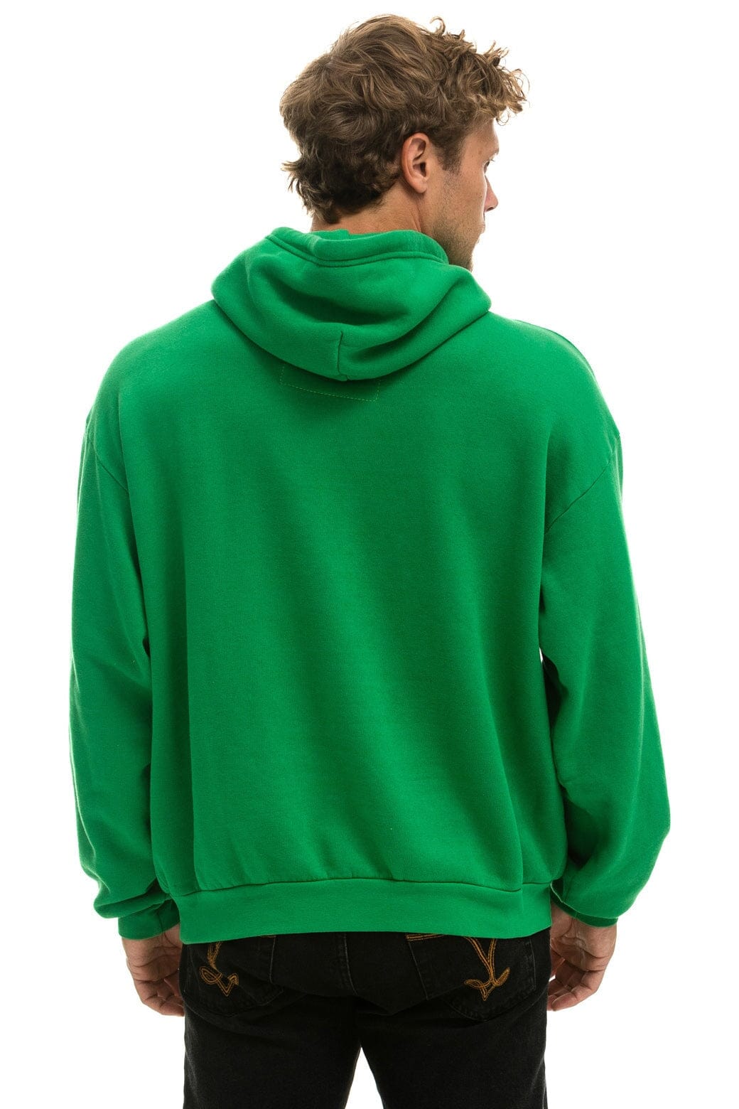 Retro LOGO PULLOVER RELAXED HOODIE - KELLY GREEN