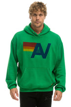 Retro LOGO PULLOVER RELAXED HOODIE - KELLY GREEN