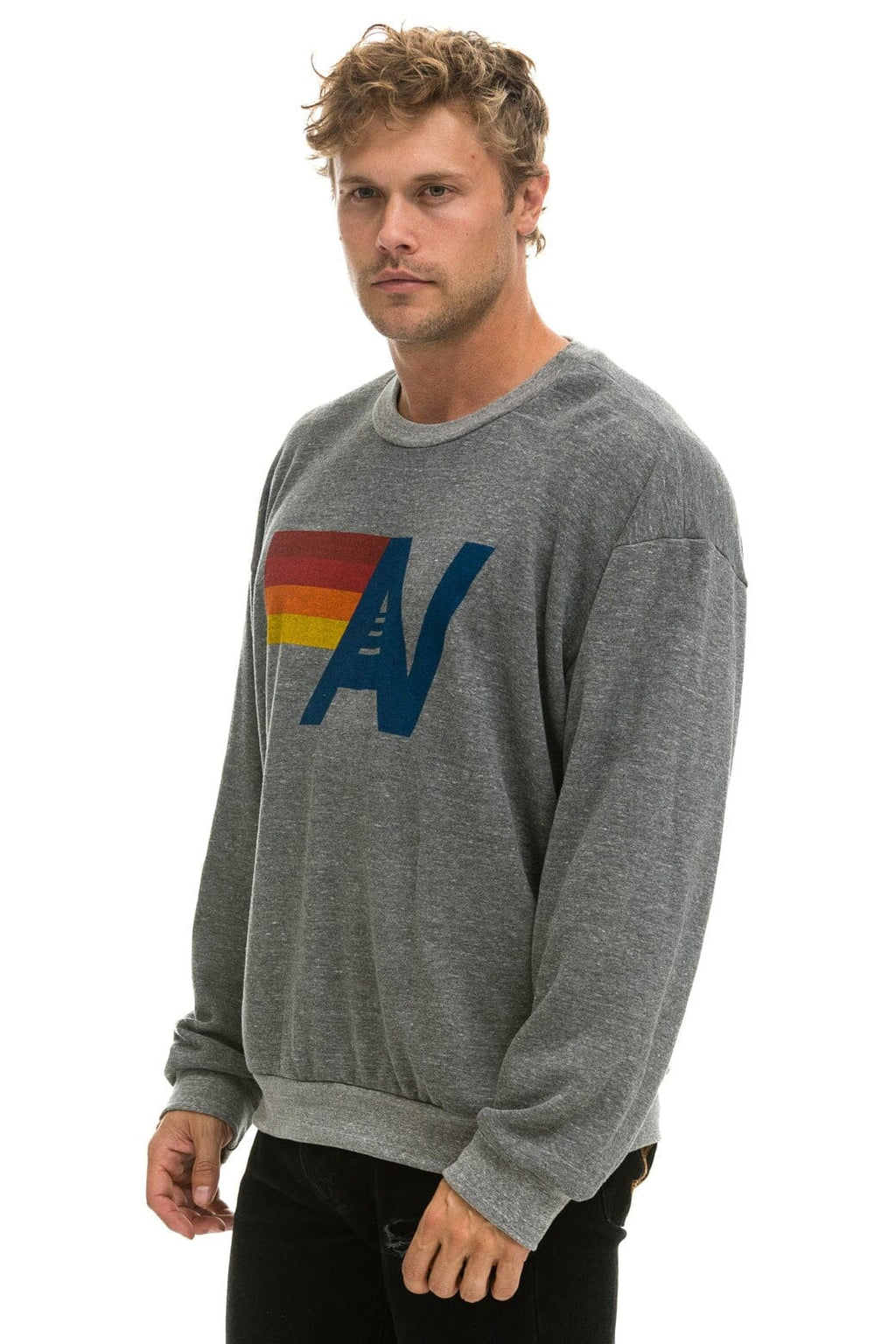 Retro LOGO RELAXED CREW SWEATSHIRT - HEATHER