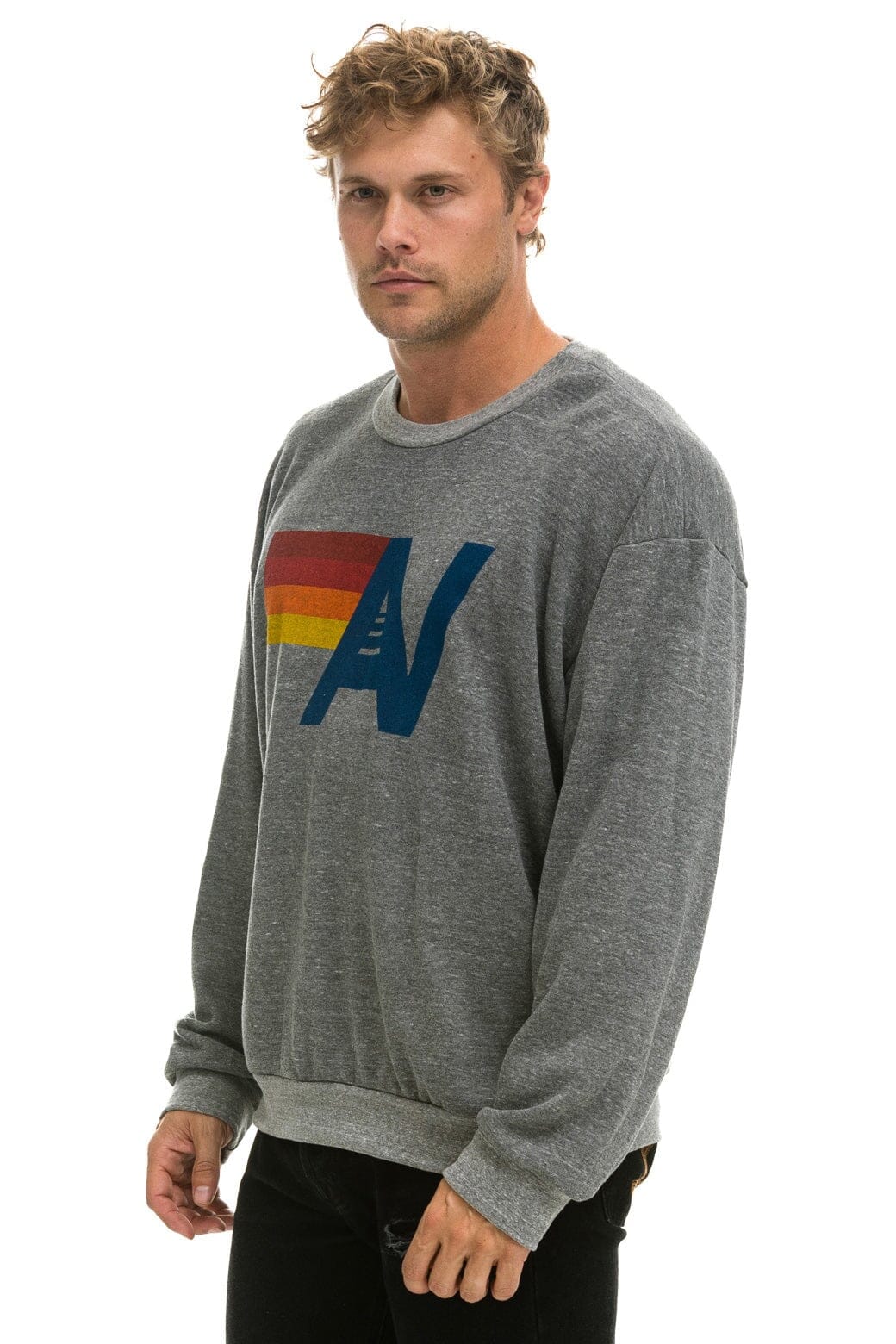 Retro LOGO RELAXED CREW SWEATSHIRT - HEATHER