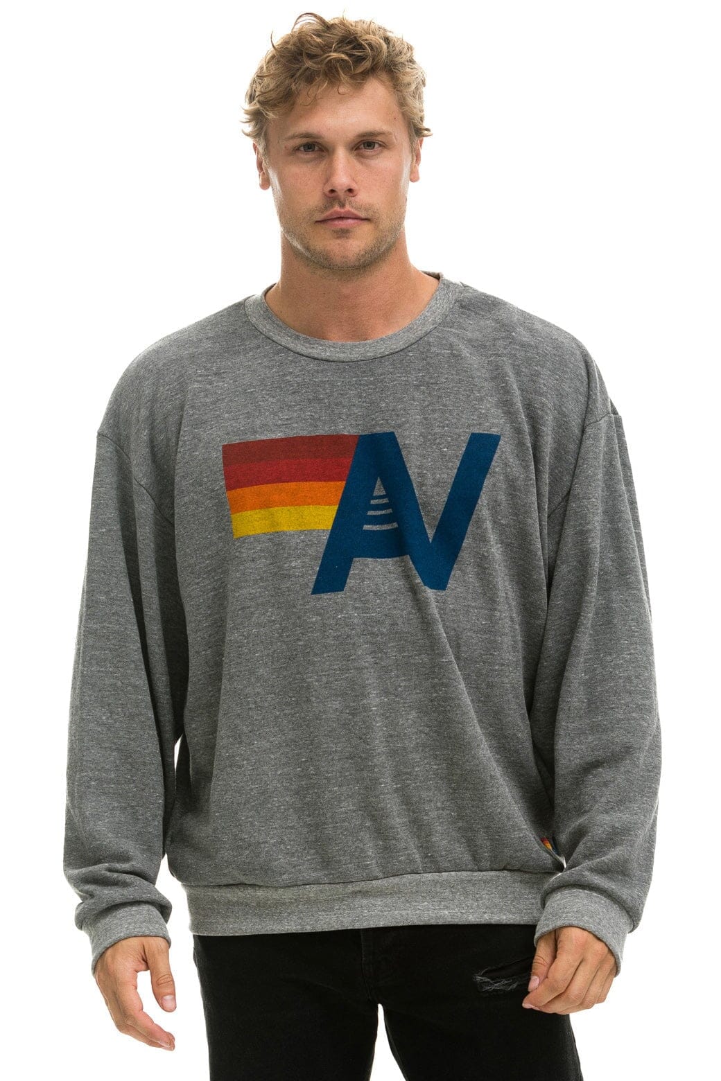 Retro LOGO RELAXED CREW SWEATSHIRT - HEATHER