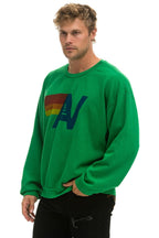 Retro LOGO RELAXED CREW SWEATSHIRT - KELLY GREEN