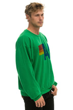 Retro LOGO RELAXED CREW SWEATSHIRT - KELLY GREEN