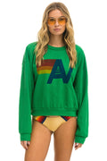 Retro LOGO RELAXED CREW SWEATSHIRT - KELLY GREEN