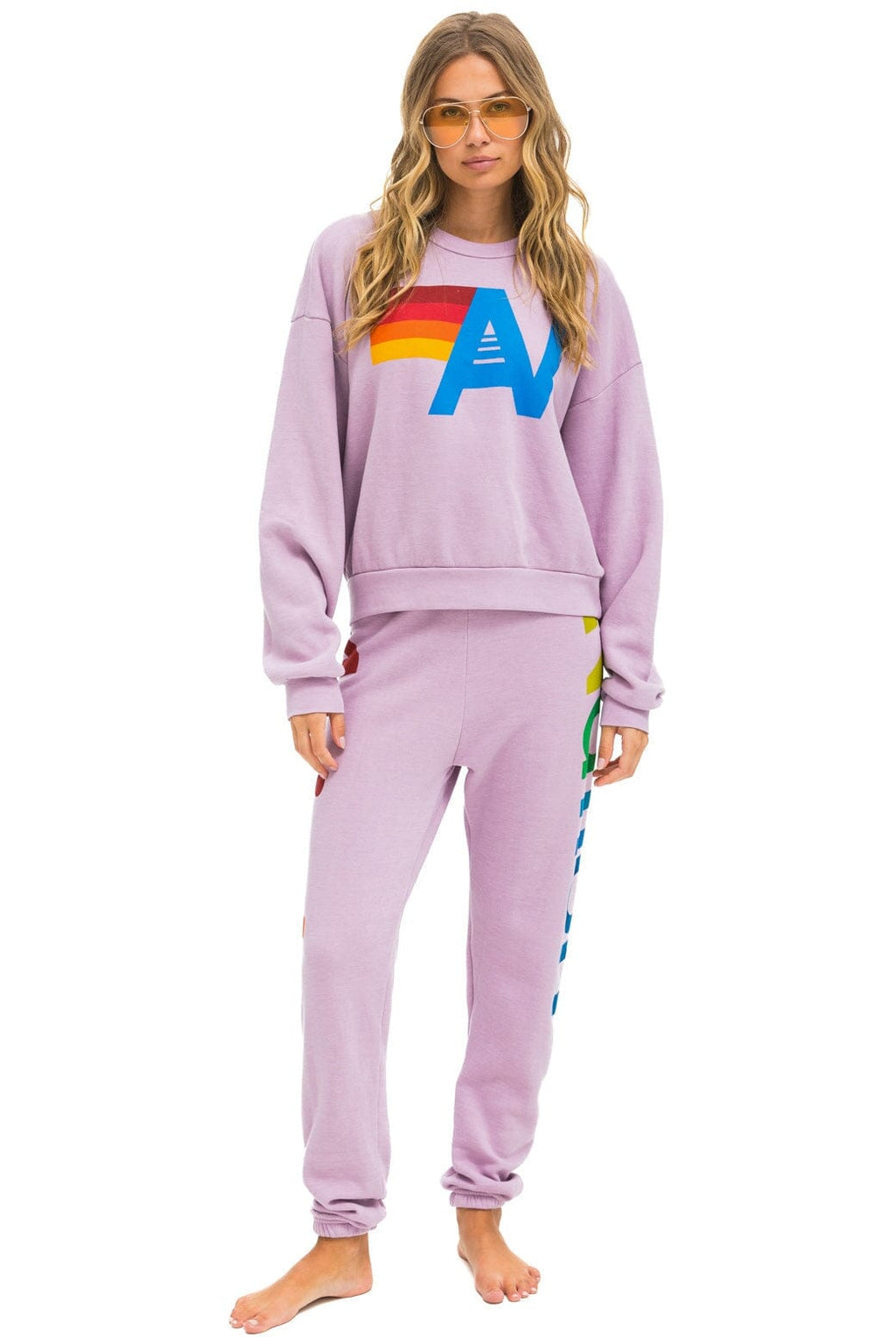 Retro LOGO RELAXED CREW SWEATSHIRT - MAUVE