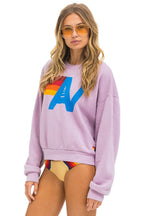 Retro LOGO RELAXED CREW SWEATSHIRT - MAUVE