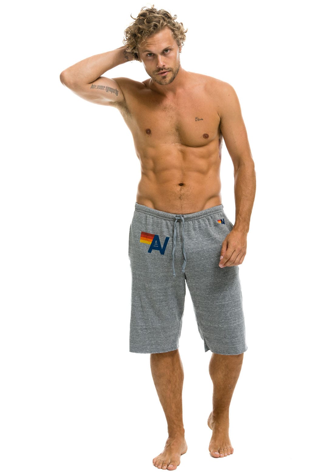 Retro LOGO SWEATSHORTS - HEATHER GREY