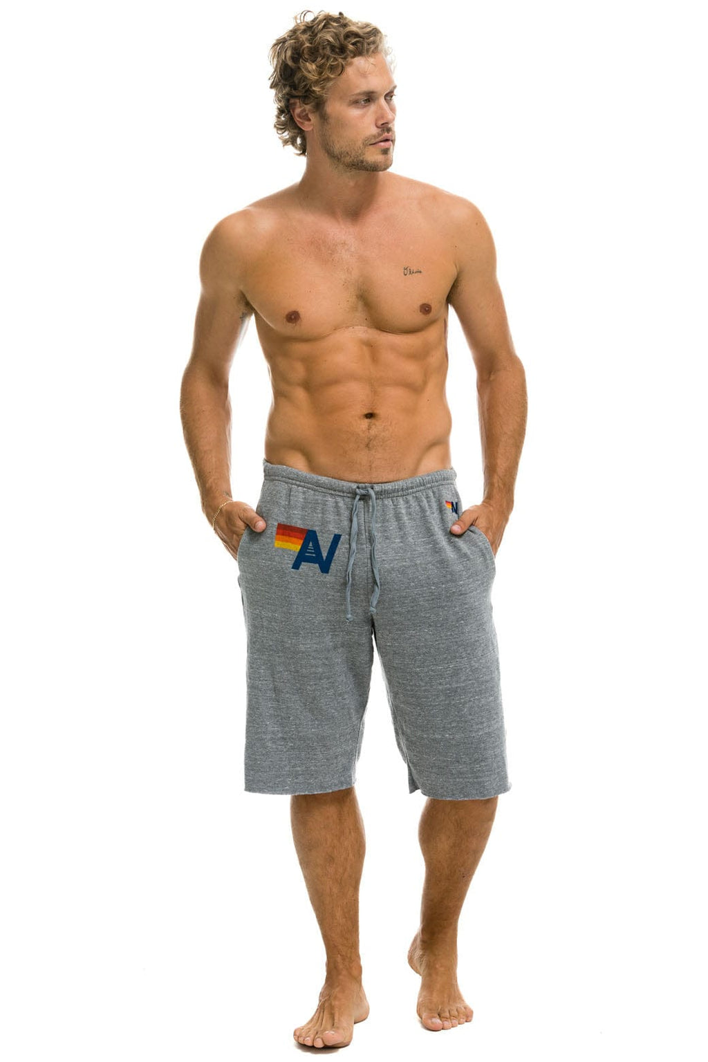 Retro LOGO SWEATSHORTS - HEATHER GREY