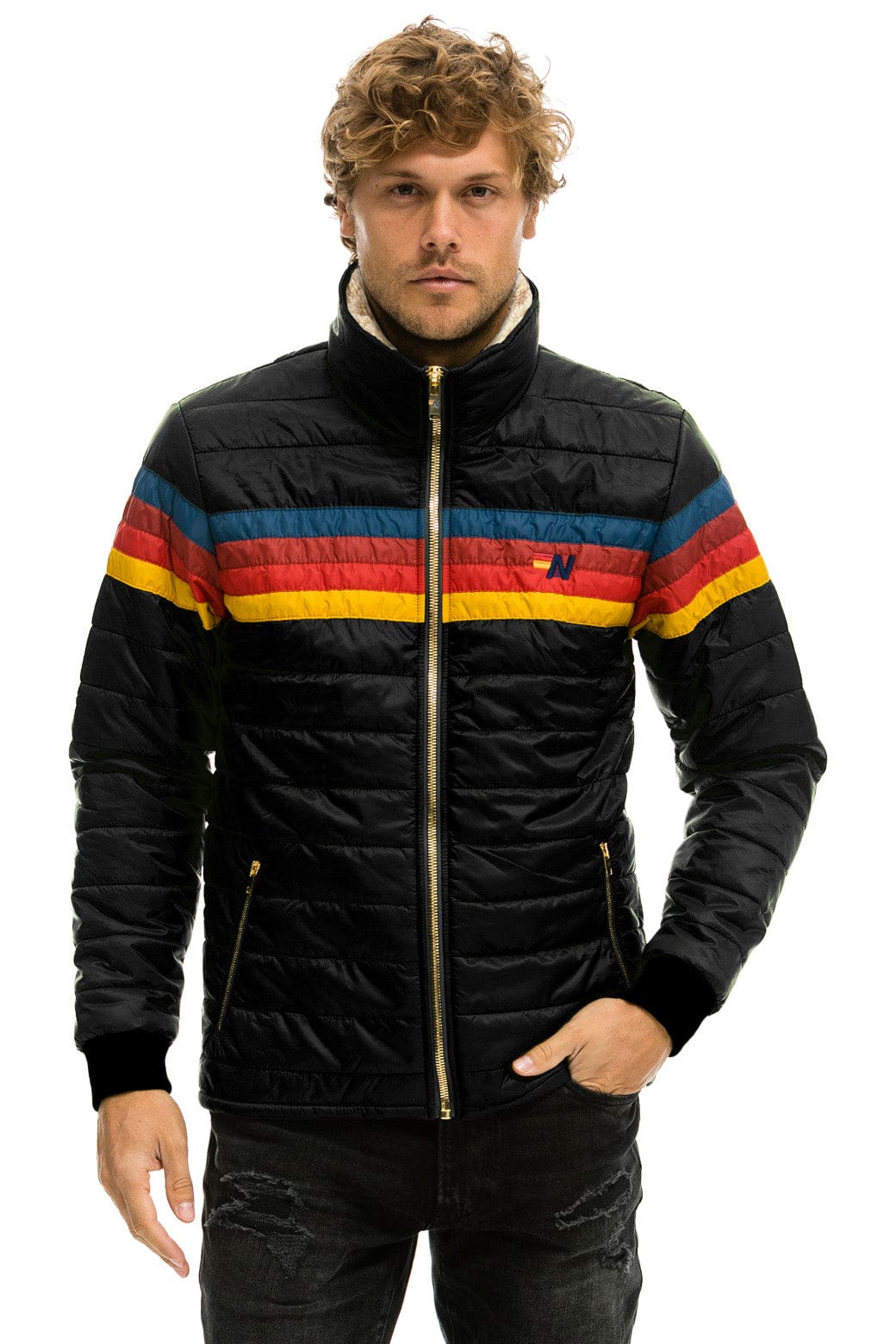 Retro 4 STRIPE JACKET - BLACK