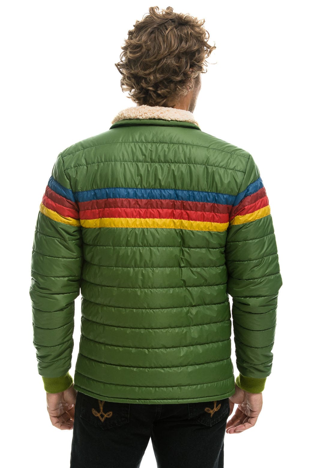 Retro 4 STRIPE JACKET - GARDEN GREEN